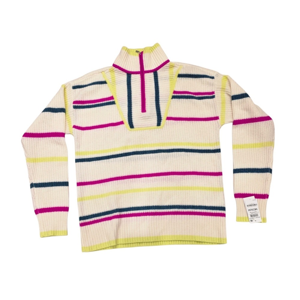 NWT Charter Club Luxury Cashmere 1/4 Zip Sweater Ladies Medium Multicolor